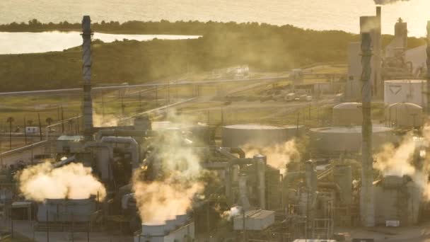 Βιομηχανική Εγκατάσταση Χημικής Παραγωγής Ατμοσφαιρικής Ρύπανσης Φωσφορικού Οξέος Τοξικές Εκπομπές — Αρχείο Βίντεο