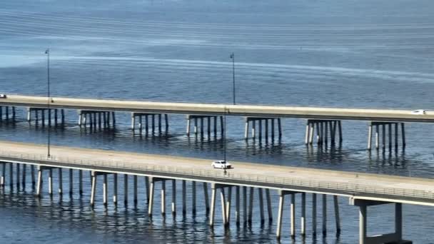 Повітряний Вид Міст Баррон Колльєр Міст Гілхріст Флориді Рухомим Рухом — стокове відео