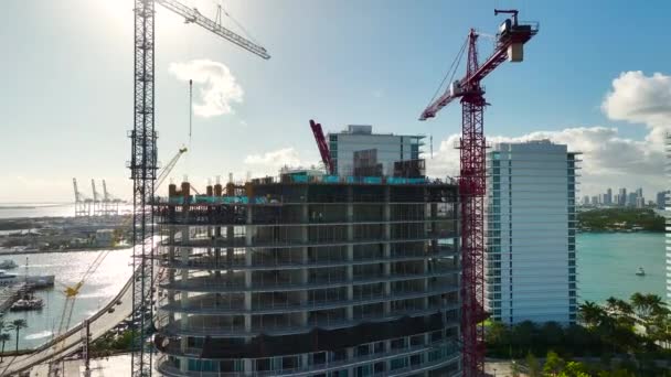 Amerikan Kentsel Bölgesinde Yeni Gelişen Direncin Havadan Görüntüsü Miami Florida — Stok video