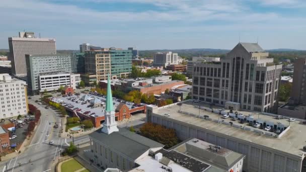 Arquitectura Céntrica Ciudad Greenville Carolina Del Sur Vista Edificios Oficinas — Vídeo de stock