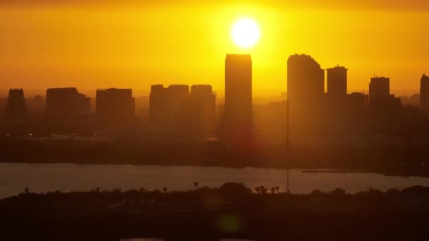 Widok Lotu Ptaka Śródmieścia Tampa City Florydzie Usa Zachodzie Słońca — Wideo stockowe