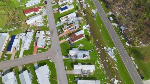 Sever Avariate Uraganul Ian Case Florida Mobil Acasă Zona Rezidenţială — Videoclip de stoc