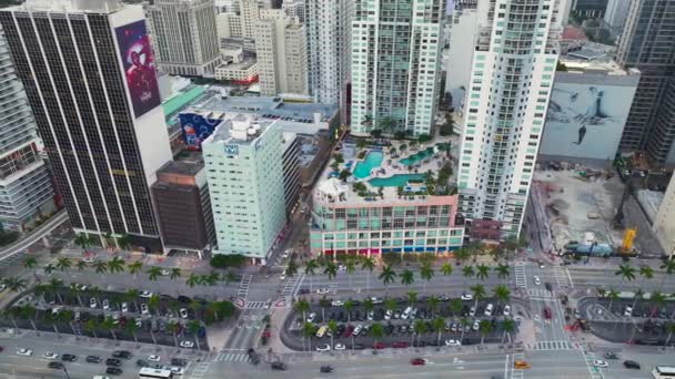Paesaggio Urbano Del Quartiere Del Centro Miami Brickell Florida Stati — Video Stock