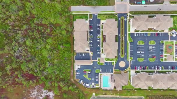 Uitzicht Van Bovenaf Van Appartement Residentiële Appartementen Florida Voorstedelijk Gebied — Stockvideo