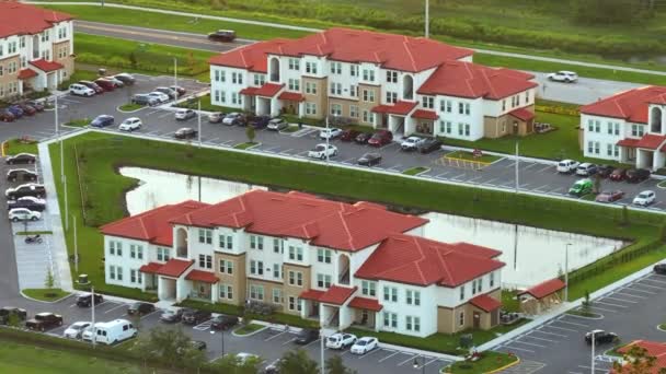Utsikt Från Ovan Över Lägenhet Bostadslägenheter Florida Förorts Område Amerikanska — Stockvideo