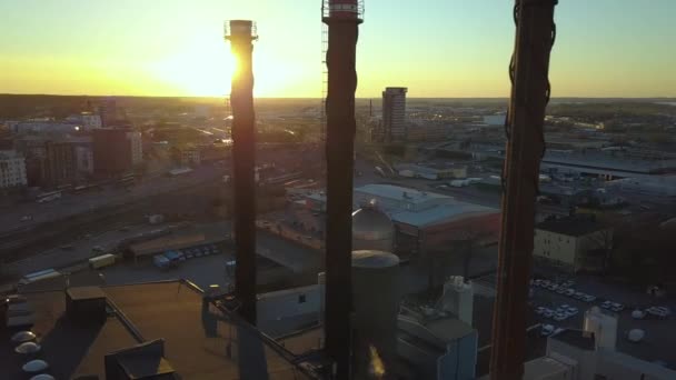 Sveç Linkoping Kentindeki Isı Elektrik Santralinde Elektrik Üretimi Geri Dönüşümlü — Stok video