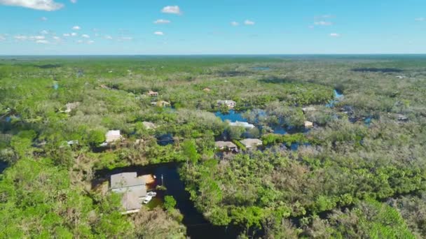 Entouré Par Ouragan Ian Pluie Inondations Eaux Maisons Floride Quartier — Video