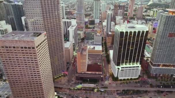 Αεροφωτογραφία Της Downtown Office District Miami Brickell Στη Φλόριντα Των — Αρχείο Βίντεο
