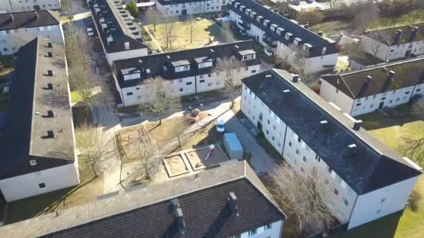 Top Ansicht Der Wohnung Eigentumswohnungen Linkoping Stadt Schweden Einfamilienhaus Einer — Stockvideo