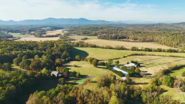 Kuzey Carolina Daki Kırsal Amerika Nın Yukarıdan Görünüşü Appalachian Dağlarına — Stok video