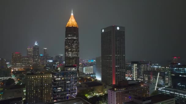 Luftaufnahme Der Innenstadt Von Atlanta City Georgia Usa Hell Erleuchtete — Stockvideo