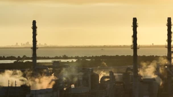 Luftfoto Fabrik Til Håndtering Forarbejdning Fosfater Mosaic Riverview Plant Tampa – Stock-video