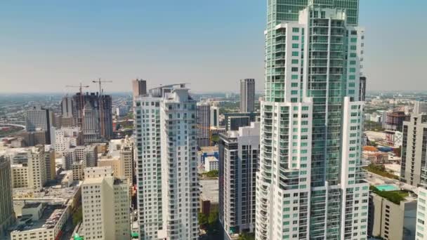 Miami Brickell Florida Usa Vista Dall Alto Edifici Cemento Vetro — Video Stock