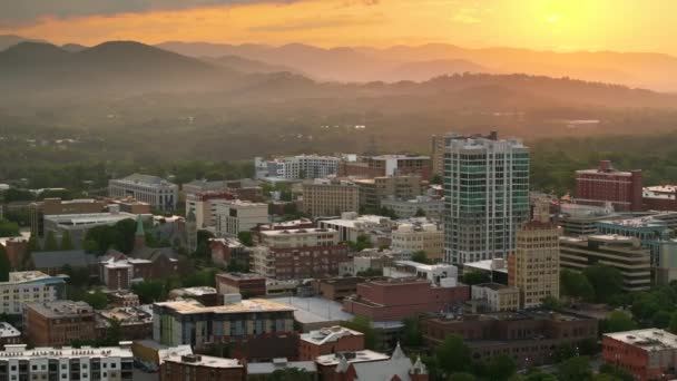 Viaje Destino Paisaje Vista Panorámica Carolina Del Norte Asheville Ciudad — Vídeos de Stock