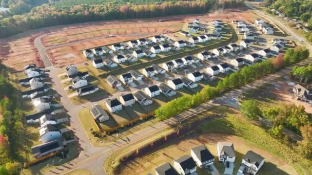 Real Estate Development Tightly Located Family Houses Construction South Carolina — Wideo stockowe