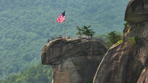 Komín Rock Velký Žulový Balvan Státním Parku Blue Ridge Mountains — Stock video