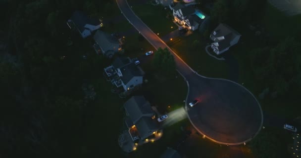 Top Pohled Drahé Dvoupatrové Soukromé Domy Rochester Předměstí Noci Nové — Stock video