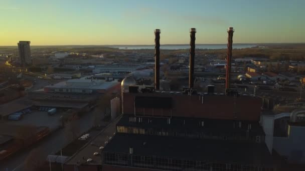 Elektrische Produktion Heizkraftwerk Linkoping Schweden Stromerzeugung Aus Recyceltem Abfall — Stockvideo