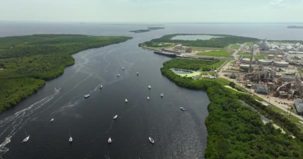 Tampa Florida Daki Mozaik Riverview Tesisi Fosfatları Işleme Işleme Fabrikası — Stok video