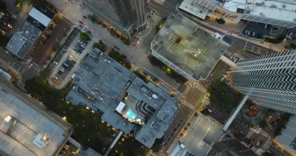 Transportasi Pusat Kota Amerika Sudut Pandang Tinggi Lalu Lintas Jalan — Stok Video