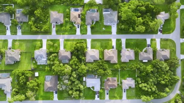 Pemandangan Udara Pemandangan Rumah Pribadi Pinggiran Kota Antara Pohon Palem — Stok Video