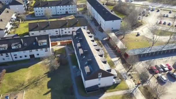 Mieszkanie Mieszkalne Apartamenty Dzielnicy Linkoping Podmiejskich Szwedzkie Kondominium Jako Przykład — Wideo stockowe