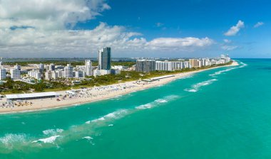 Miami Beach city from above. Popular vacation place in the USA. clipart