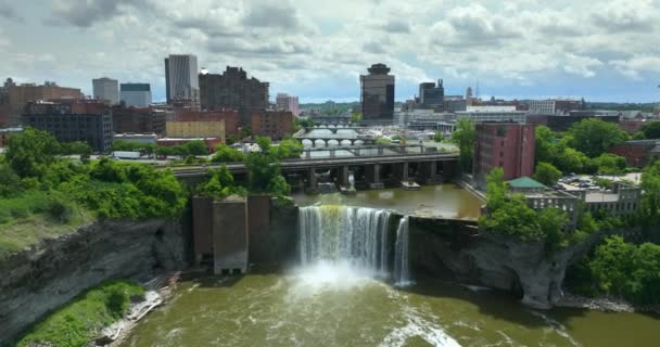 Letecký Pohled Rochester City Severu New Yorku Městský Panorama Okrese — Stock video
