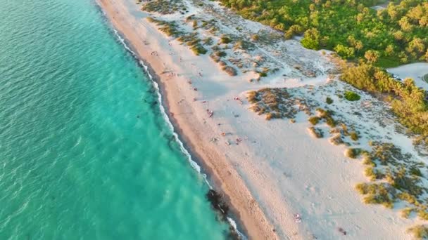 Παραλία Florida Blind Pass Απαλή Λευκή Άμμο Στο Manasota Key — Αρχείο Βίντεο