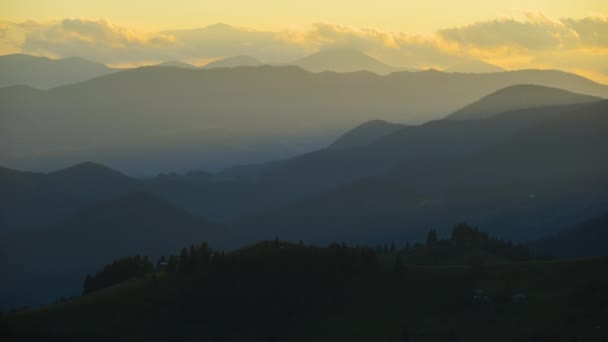 Caminhantes Abriga Montanha Bela Paisagem Natural Lapso Tempo Pôr Sol — Vídeo de Stock