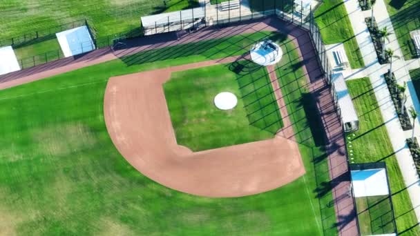 Повітряний Вид Відкритий Стадіон Новими Бейсбольними Стадіонами Сільській Флориді Американська — стокове відео