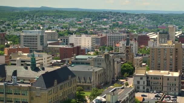 Vista Aérea Scranton Maior Cidade Nordeste Pensilvânia Com Arquitetura Histórica — Vídeo de Stock