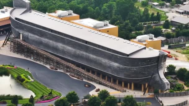 Museo Del Parque Temático Cristiano Estados Unidos Réplica Arca Noahs — Vídeos de Stock