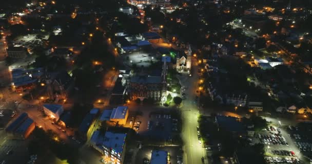 Vista Desde Arriba Antigua Ciudad Histórica Macon Georgia Paisaje Urbano — Vídeo de stock