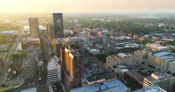 Dzielnica Centrum Lexington Kentucky Usa Wysokimi Budynkami Biurowymi Zachodzie Słońca — Wideo stockowe