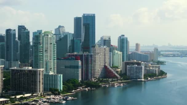 Miami Brickell Florida Usa Uitzicht Van Boven Van Beton Glas — Stockvideo