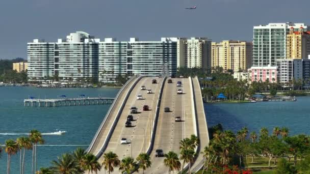 Sarasota Cidade Centro Cidade Com Ringling Bridge Caro Beira Mar — Vídeo de Stock