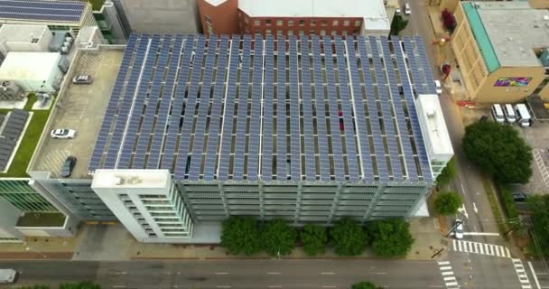 Produção Energia Sustentável Integrada Infraestruturas Urbanas Painéis Solares Fotovoltaicos Sobre — Vídeo de Stock