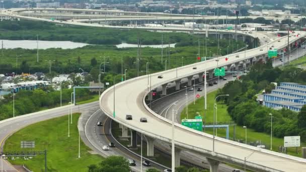 Vedere Mai Sus Infrastructurii Transport Din Sua Vedere Aeriană Autostrăzii — Videoclip de stoc