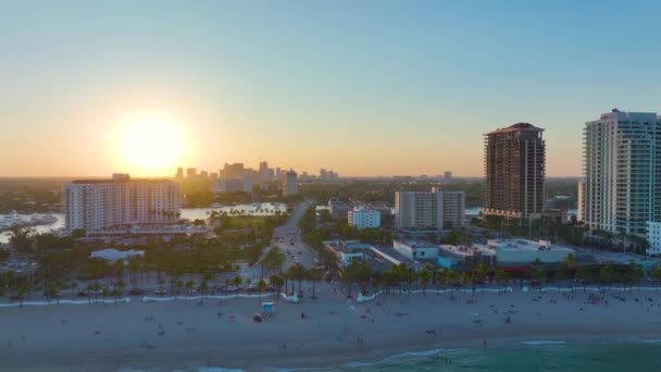 Costa Sul Americana Com Las Olas Beach Fort Lauderdale Flórida — Vídeo de Stock