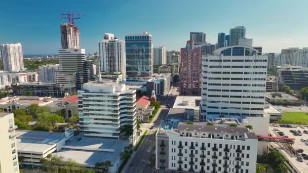Fort Lauderdale Flórida Eua Edifícios Arranha Céus Concreto Vidro Centro — Vídeo de Stock