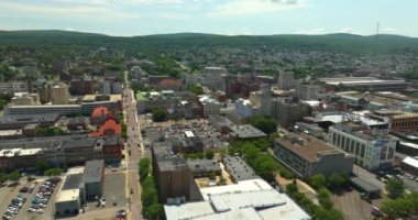 Pensilvanya 'nın eski tarihi Scranton şehrinin manzarası. Kuzey Doğu ABD şehir manzarası.