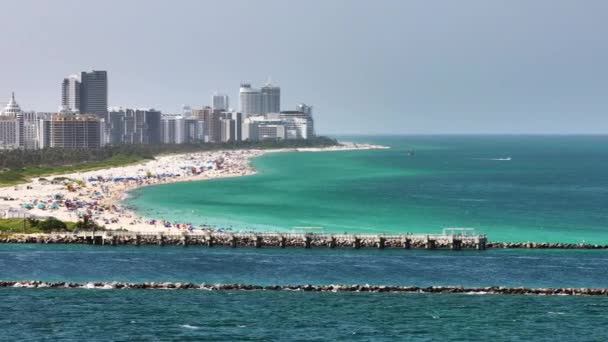 Costa Sul Americana Cidade Miami Beach South Beach Hotéis Alto — Vídeo de Stock