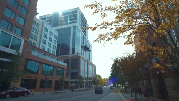 Downtown Architectuur Van Greenville Stad South Carolina Uitzicht Kantoor Appartementsgebouwen — Stockvideo