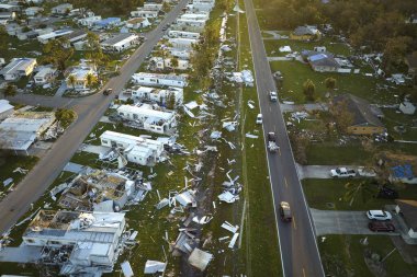 Florida 'daki taşınabilir evler, Ian Kasırgası tarafından yerle bir edildi. Doğal afetin sonuçları..