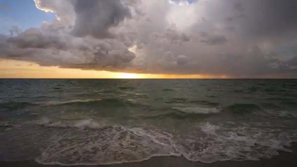 Time Lapse Landscape Dark Ominous Rainstorm Lightning Thunder Sea Water — Stock Video