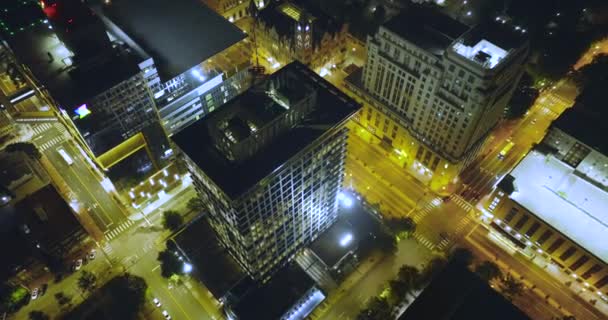 Provoz Moderním Americkém Městě Pohled Shora Jasně Osvětlené Broad Street — Stock video