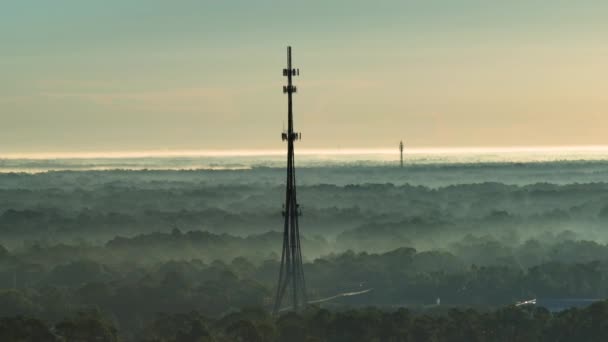 Tall Telecommunication Radio Cell Tower Wireless Communication Antennas Network Signal — Stock video