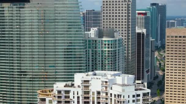 Городской Центр Майами Брикелл Штат Флорида Сша Skyline Высокими Небоскребами — стоковое видео