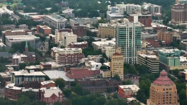 Luftaufnahme Der Appalachen Stadt Asheville North Carolina Mit Innenstadtarchitektur Reiseziel — Stockvideo